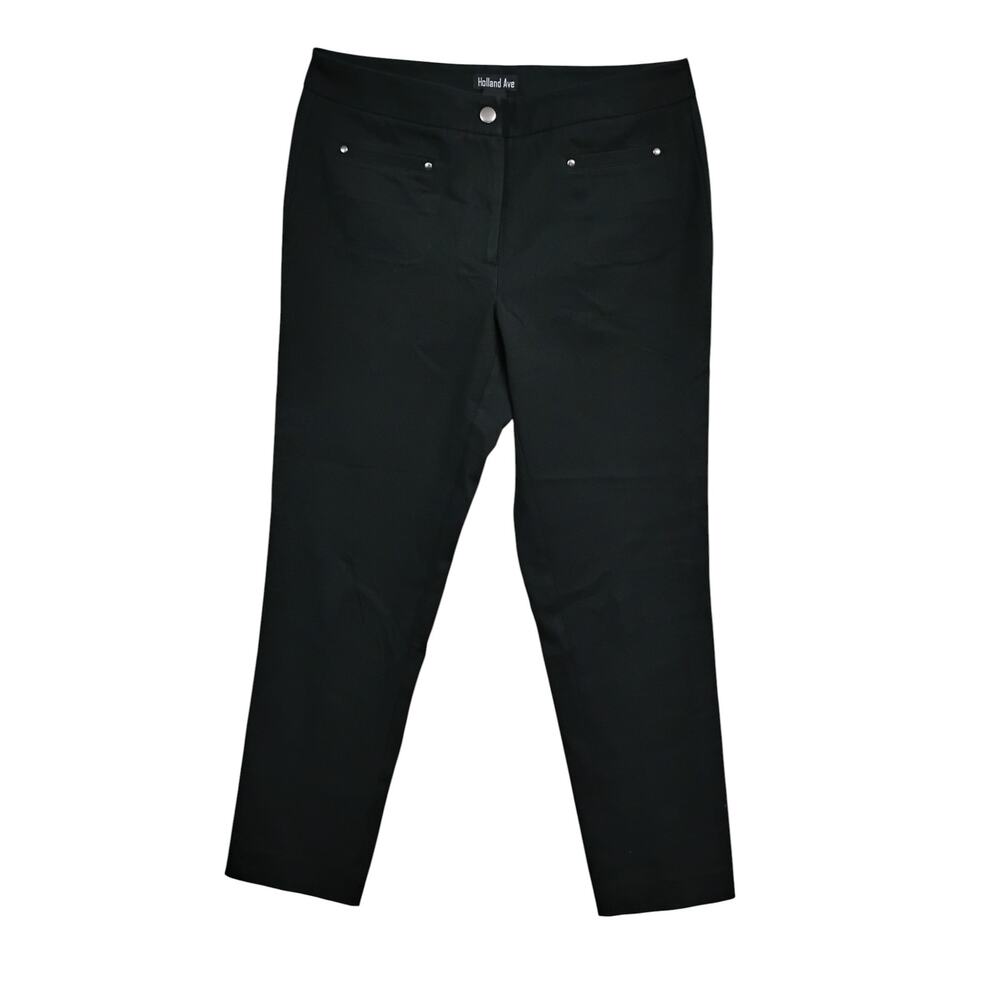 Holland Ave Slacks Size 8 Black Cotton / Rayon Blend Zipper Closure Straight Leg